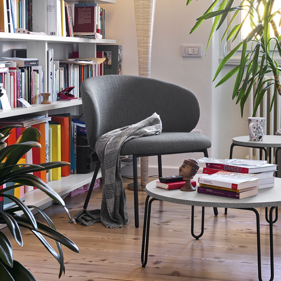 Sedia Lounge poltrona Tuka CB2114 di Connubia