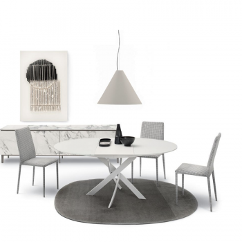 Sedia Malik di Bontempi in ecopelle, pelle o tessuto