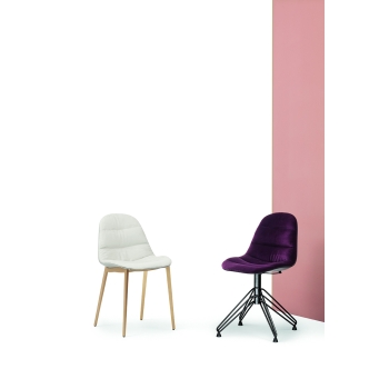 Sedia Mood con rivestimento con struttura in acciaio di Bontempi 