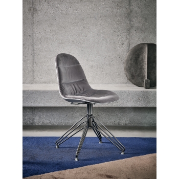 Sedia Mood con rivestimento con struttura in acciaio di Bontempi 