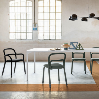 Sedia Pippi S R_TS in metallo rivestita in tessuto di Midj