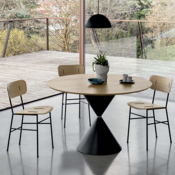 Sedia Piuma S M LG in metallo e legno di Midj