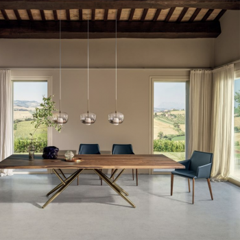 Sedia Sally di Bontempi con la struttura interamente in acciaio laccato o legno massello