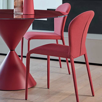 Sedia Soffio S_R TS rivestita in tessuto o pelle di Midj