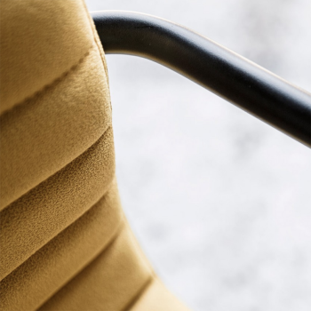 Sedia Star DSB TS in metallo rivestita in tessuto o pelle di Midj