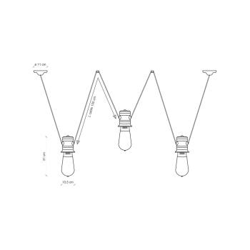 Sospensione 3 LUCI RETRO' URBAN C1742 di Ferroluce