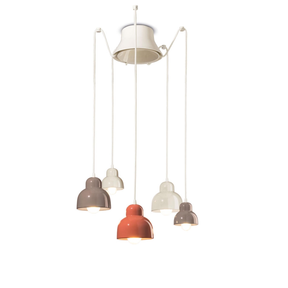 SOSPENSIONE 5 LUCI accento APO DECO' BERIMBAU C2607