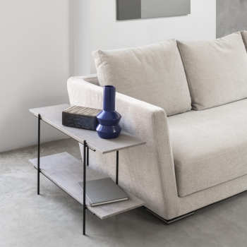 Tavolino Biplano di Pezzani con struttura in metallo e top in laminato