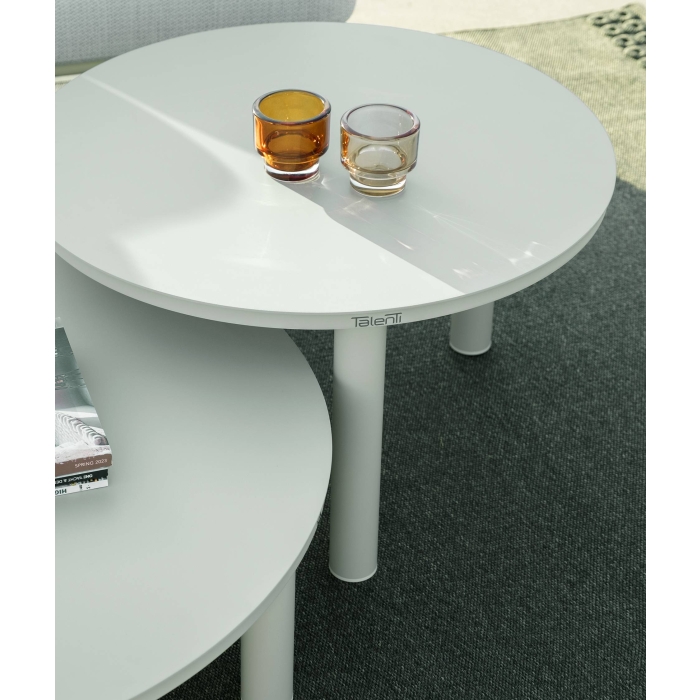 YEFU Tavolino Da Esterno Singolo Strato Blu Scuro - Resistente HIPS E Acciaio Inox, Facile Manutenzione, Angoli Arrotondati Per Patio E Giardino