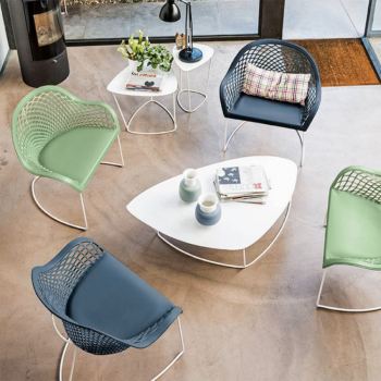 Tavolino Guapa Coffee Table in metallo e cuoio di Midj