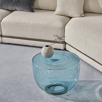Tavolino H2O di Bontempi in vetro soffiato con base in acciaio