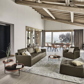 Tavolino Planet di Bontempi in acciaio e cristallo o Supermarmo