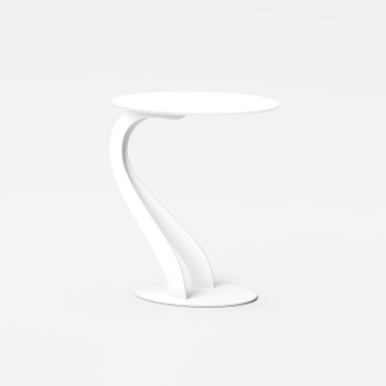 Tavolino Swan di Pezzani con top in vetro temperato acidato