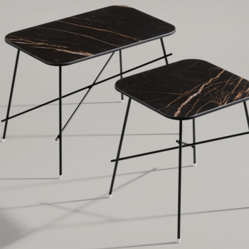 Tavolino Walter Coffee Table in metallo e ceramica di Midj