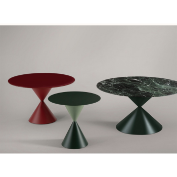 Tavolo Clessidra con base in metallo o rivestita di legno di Midj