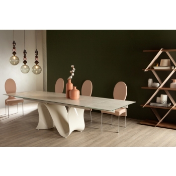 Tavolo in vetro dal design unico e intramontabile  Wave di Tonin Casa