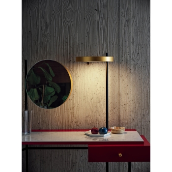 Vanity scrittoio di Bontempi in acciaio con specchio e luci