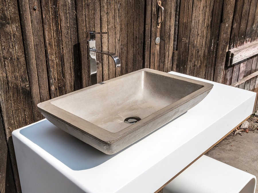 Aufsatzwaschbecken aus Beton von Cipì aus poliertem Beton