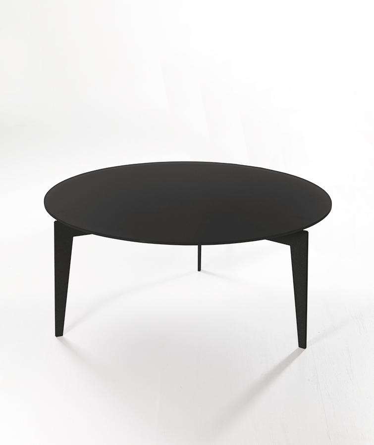 Nordic Couchtisch von Pezzani mit Stahlgestell und Glasplatte