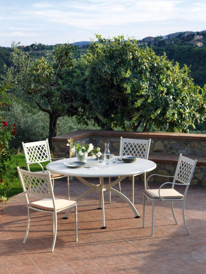 Sommerstuhl von Vermobil aus Eisen für stapelbaren Außenbereich