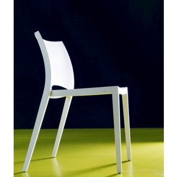Stapelbarer Aqua-Stuhl aus weißem Polypropylen