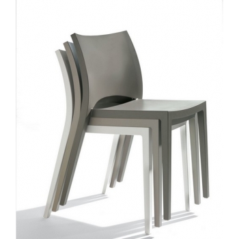 Aqua stapelbarer Stuhl aus Polypropylen
