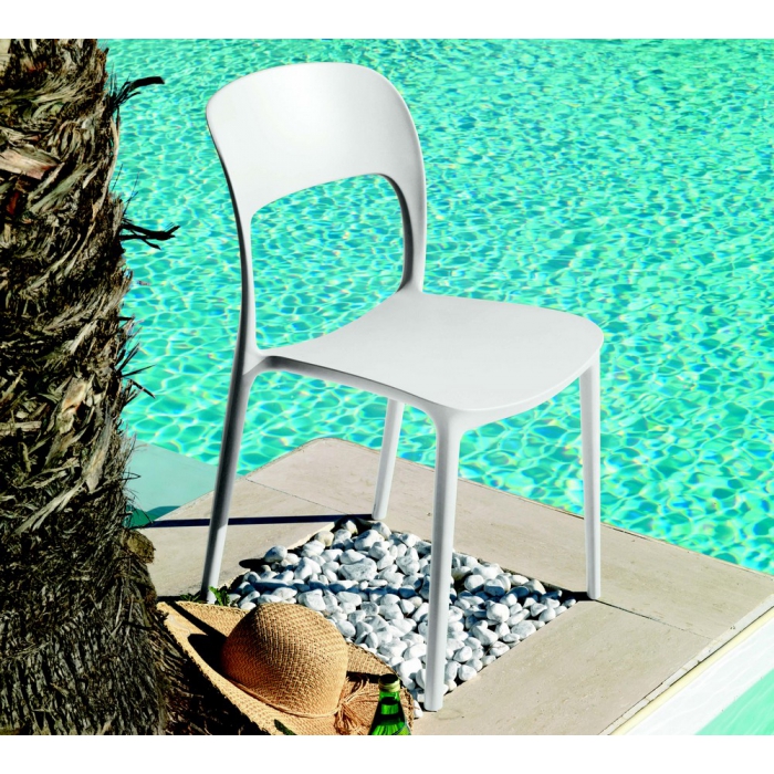 Bontempi Gipsy Stuhl aus weißem Polypropylen