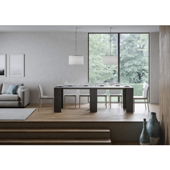 Allin-Konsole - Ausziehbare Konsole 78x47/299 cm Allin weiße Spachtel-Innenerweiterungen