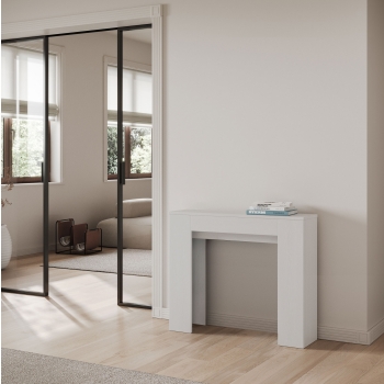 Slick Console - Ausziehbare Konsole 90x25/181 cm Slick White Ash