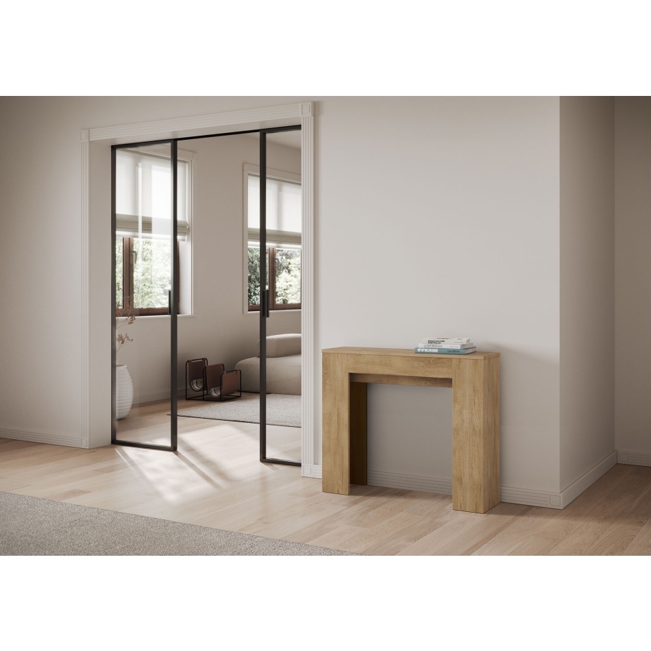 Slick Console - Ausziehbare Konsole 90x25/181 cm Slick White Ash