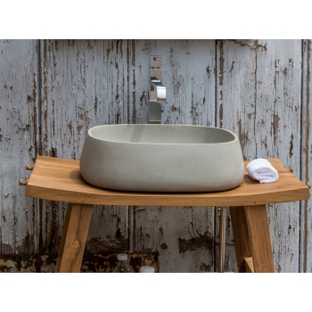 Zen XL-Konsole von Cipì aus recyceltem und gewachstem Teakholz