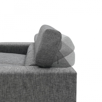 Atollo-Sofa mit Kopfstütze aus Stoff oder Kunstleder