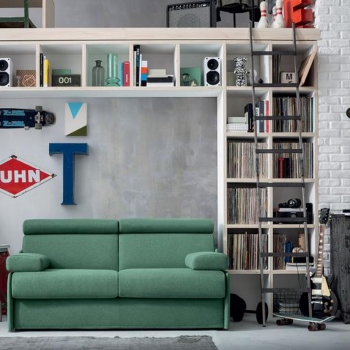 Bonnie Schlafsofa aus Kunstleder oder Stoff