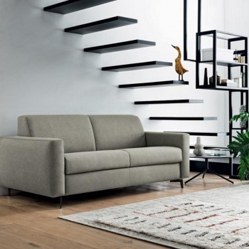 Atollo-Sofa mit Kopfstütze aus Stoff oder Kunstleder