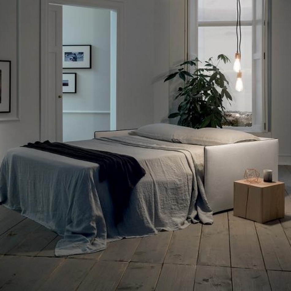 Teseo Schlafsofa aus Kunstleder oder Stoff
