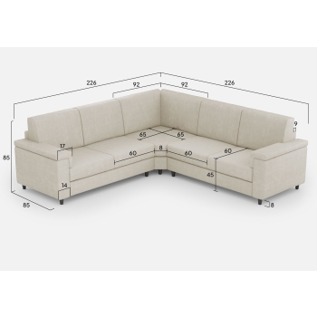 Marrak 2-Sitzer-Sofa + Ecksofa + 2-Sitzer von Ityhome