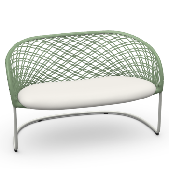 Sofa P47 DV M TS_CU mit Lederrücken und mit Stoff oder Leder bezogen von Midj