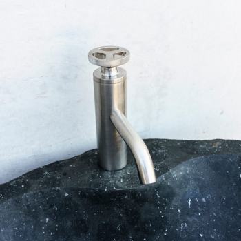 Cipì Freistehendes Joya Pedestal CP950STJO Waschbecken aus Flussstein