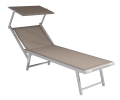 Greenwood Sonnenliege mit Baldachin, Taubengrau