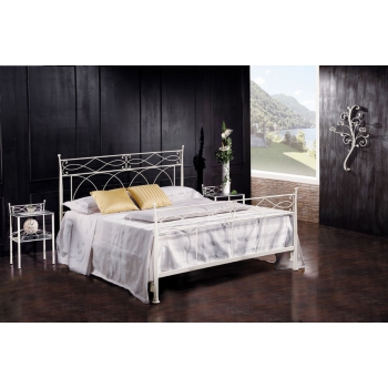 Bernsteinfarbenes Doppelbett aus handgefertigtem Schmiedeeisen