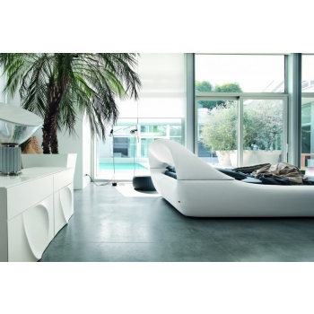 Schlafendes Doppelbett von Tonin Casa in Leder und Kunstleder