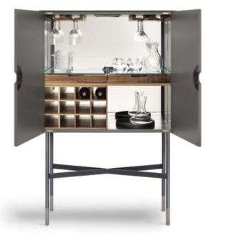 Madison Barschrank von Bontempi aus Holz und Glasregalen