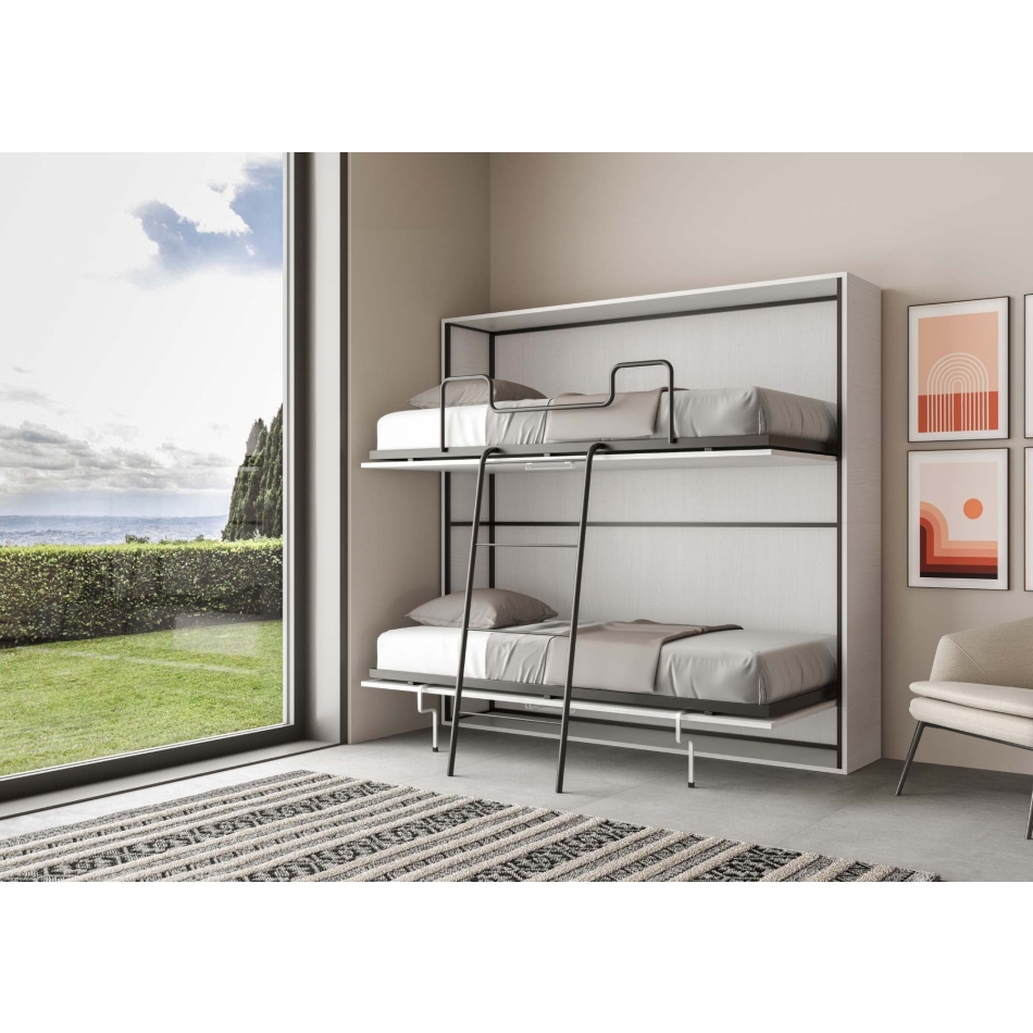 Mod.KANDO Double – Kando Cashmere Horizontales Doppel-Schrankbett