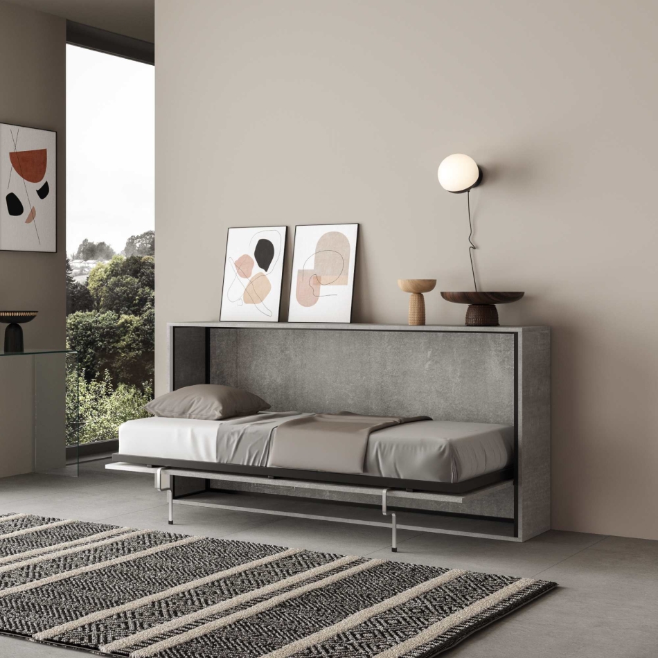 Mod.KANDO Single - Horizontales Einzelklappbett Kando Cashmere