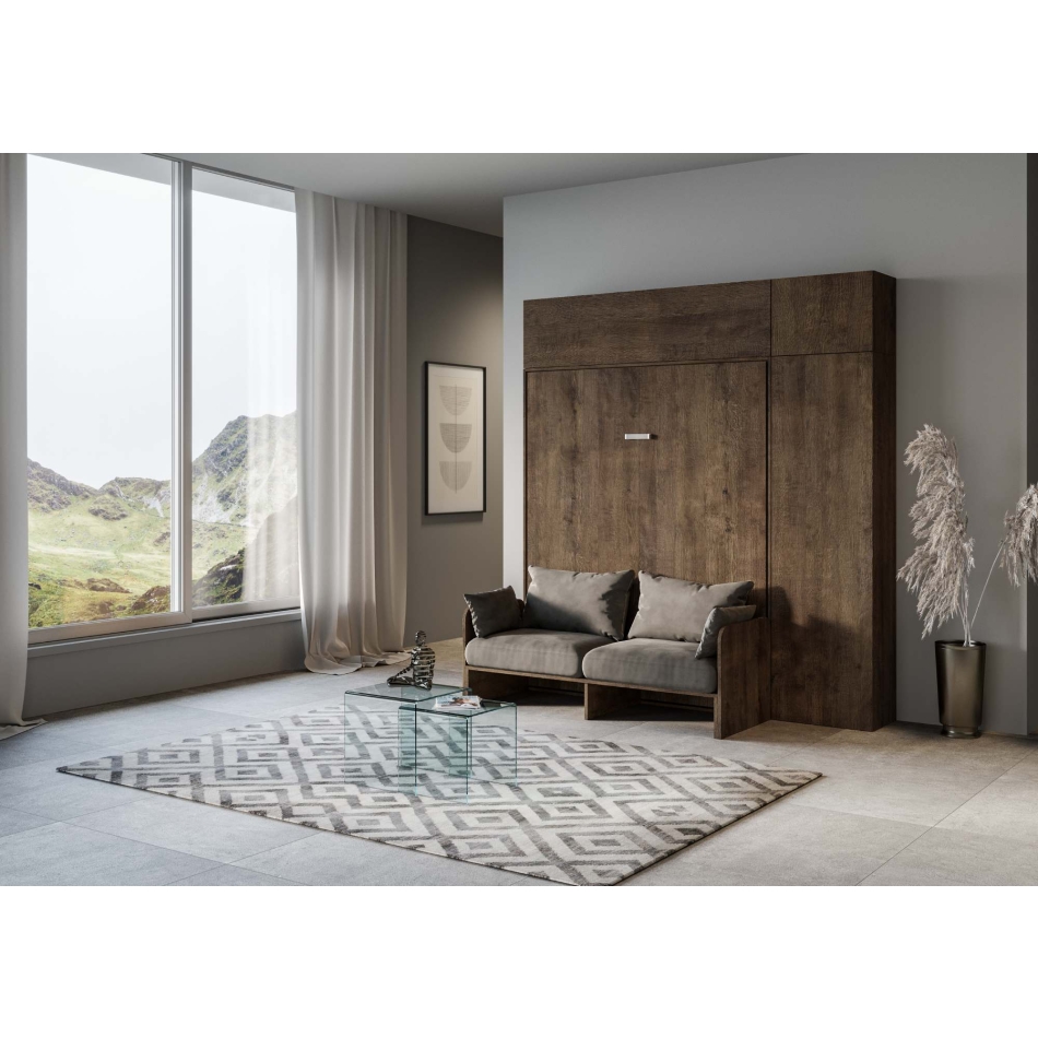 Mod. Kentaro Doppelsofa - 160 vertikales Klappdoppelbett Kentaro Sofa Weiße Esche