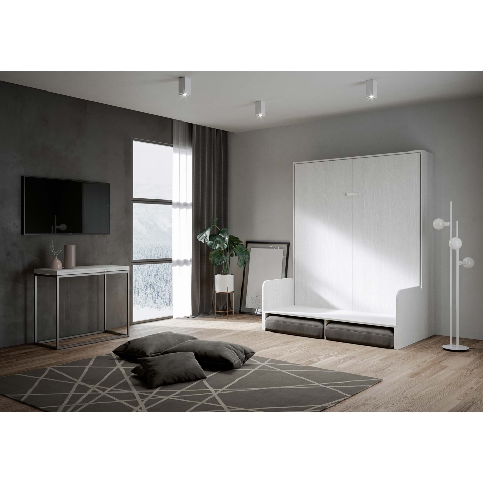 Mod. Kentaro Doppelsofa - 160 vertikales Klappdoppelbett Kentaro Sofa Weiße Esche