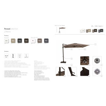 Marte Stoffschirm aus der Parasol-Linie von Garden Talents