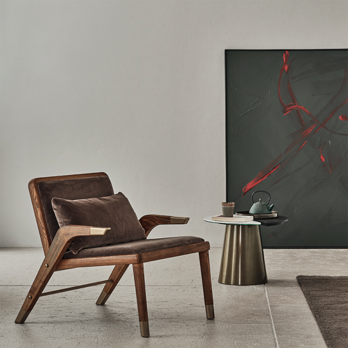 Lady-Sessel von Bontempi aus Massivholz, gepolstert und gepolstert