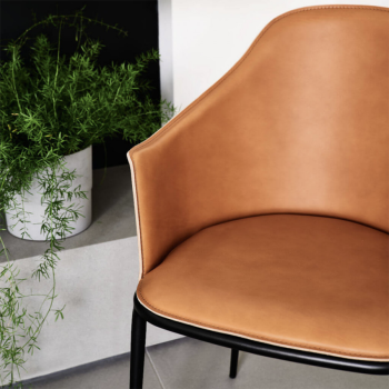 Lea PM CU Sessel aus Metall und Leder von Midj