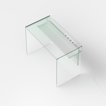 Scriba PC-Schreibtisch von Pezzani aus gehärtetem Glas 